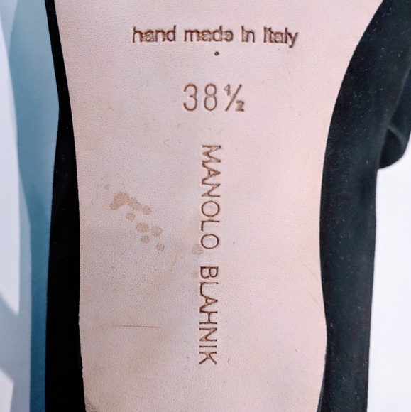 SOLD❌Manolo Blahnik Black Leather Serba Bow Pumps - Picture 7 of 8